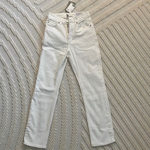 H&M slim high waist white jeans, NWT